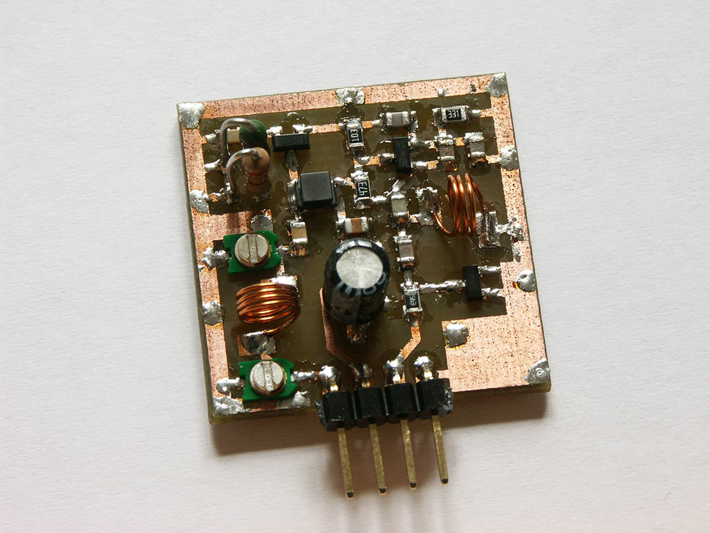 250mW FM transmitter prototype with matching network