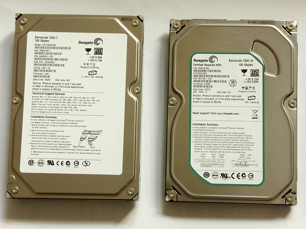 Seagate warranty: Left is what I sent in, right is what they returned. (Note the scratches) But the return drive has been working fine since.