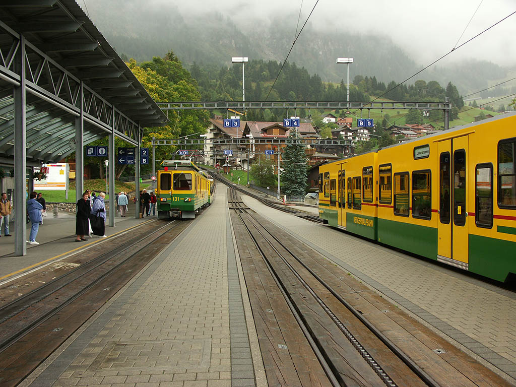 Railway station Wengen, Switzerland
